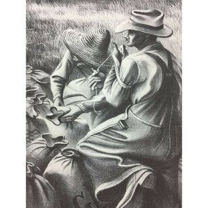 Joe Jones Misouri Wheat Farmers Vintage Print Lithograph 26473